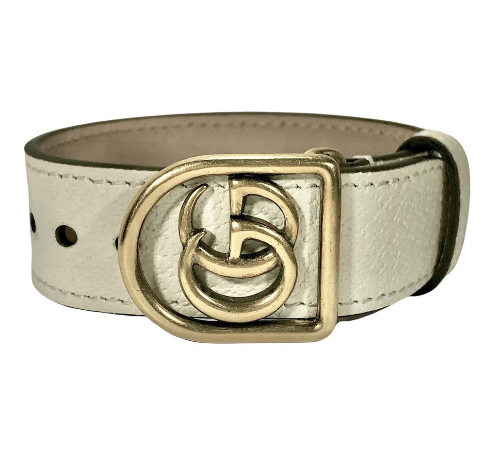 Gucci Marmont Double G Off White Leather Adjustable Bracelet Gucci Marmont Double G Off White Leather Adjustable Bracelet