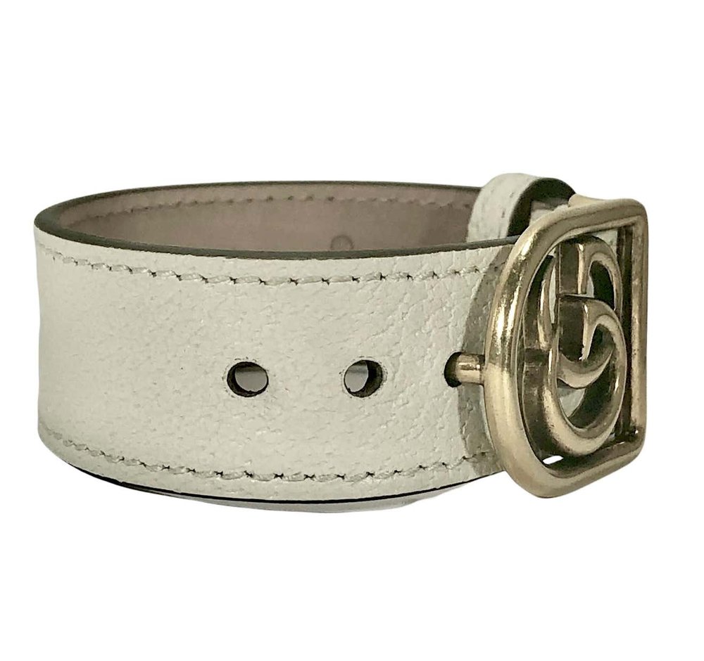 Gucci Belt Monogram GG White/Off White in Canvas Leather with