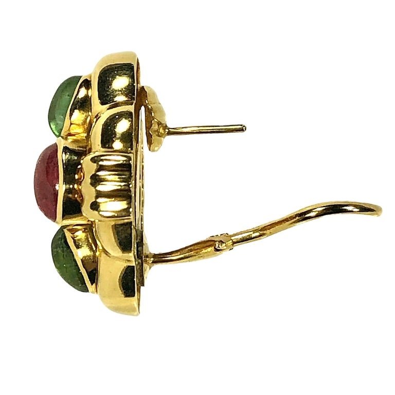 Chanel Green and Red Gripoix Grid Cluster Earrings Gold Metal, 1990s, Fashion | Clip-On Earrings, Vintage Jewelry (Very Good)