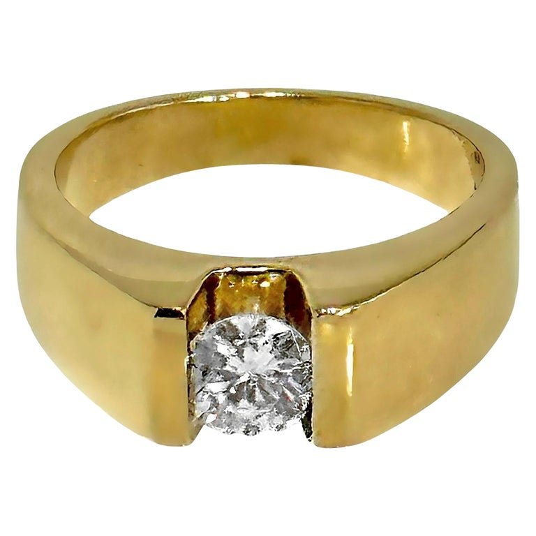 Yellow Gold Tension Set Diamond Ring — Benchmark of Palm Beach