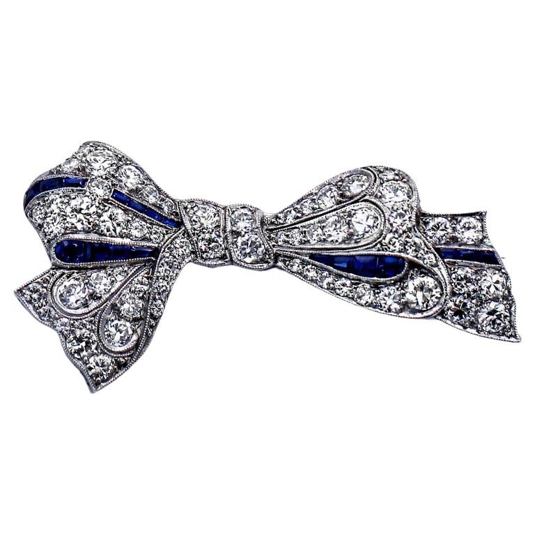 Art Deco Diamond Bow Brooch