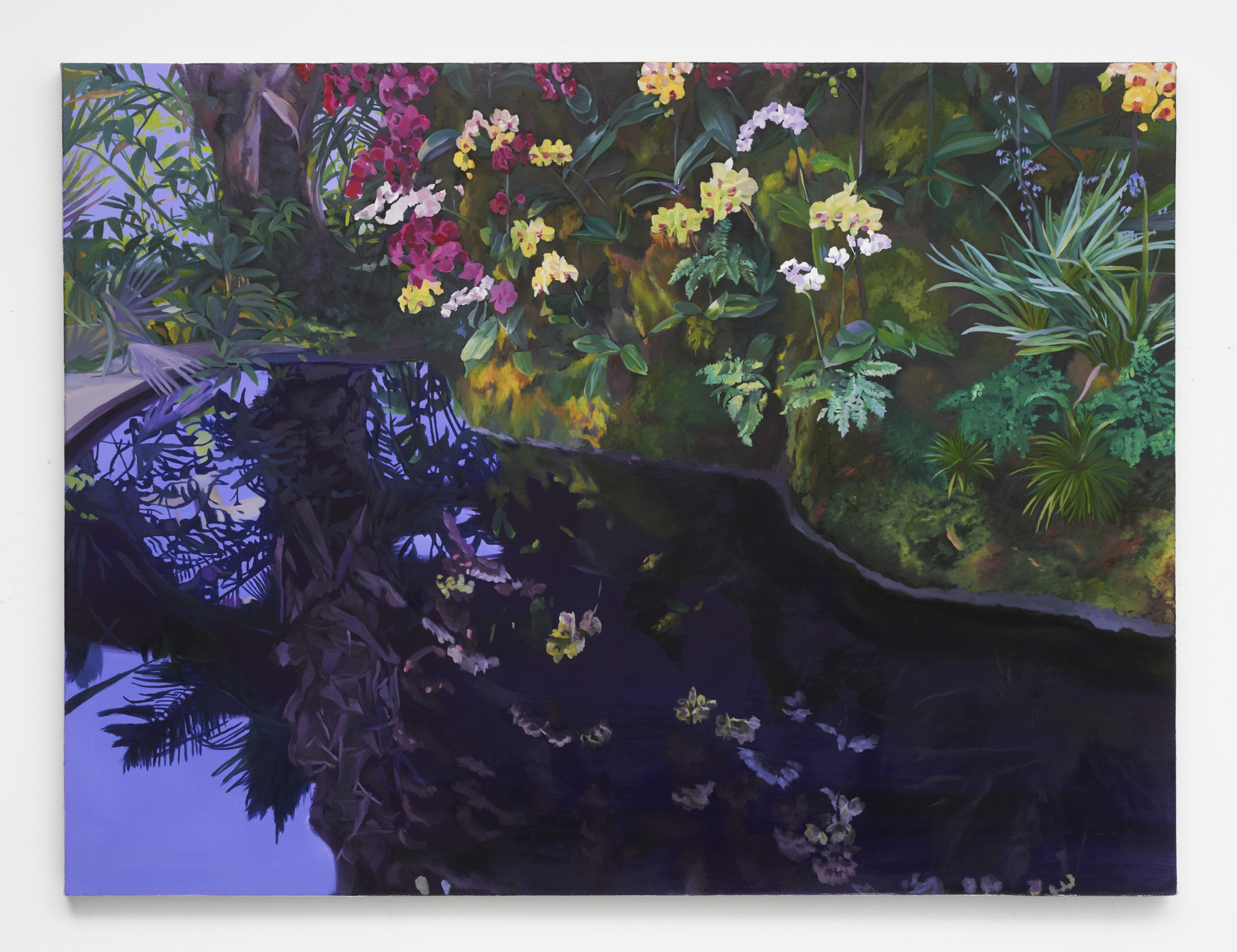   Orchid Bath,  Oil on Canvas, 36”x48”, 2023  Courtesy of Half Gallery 