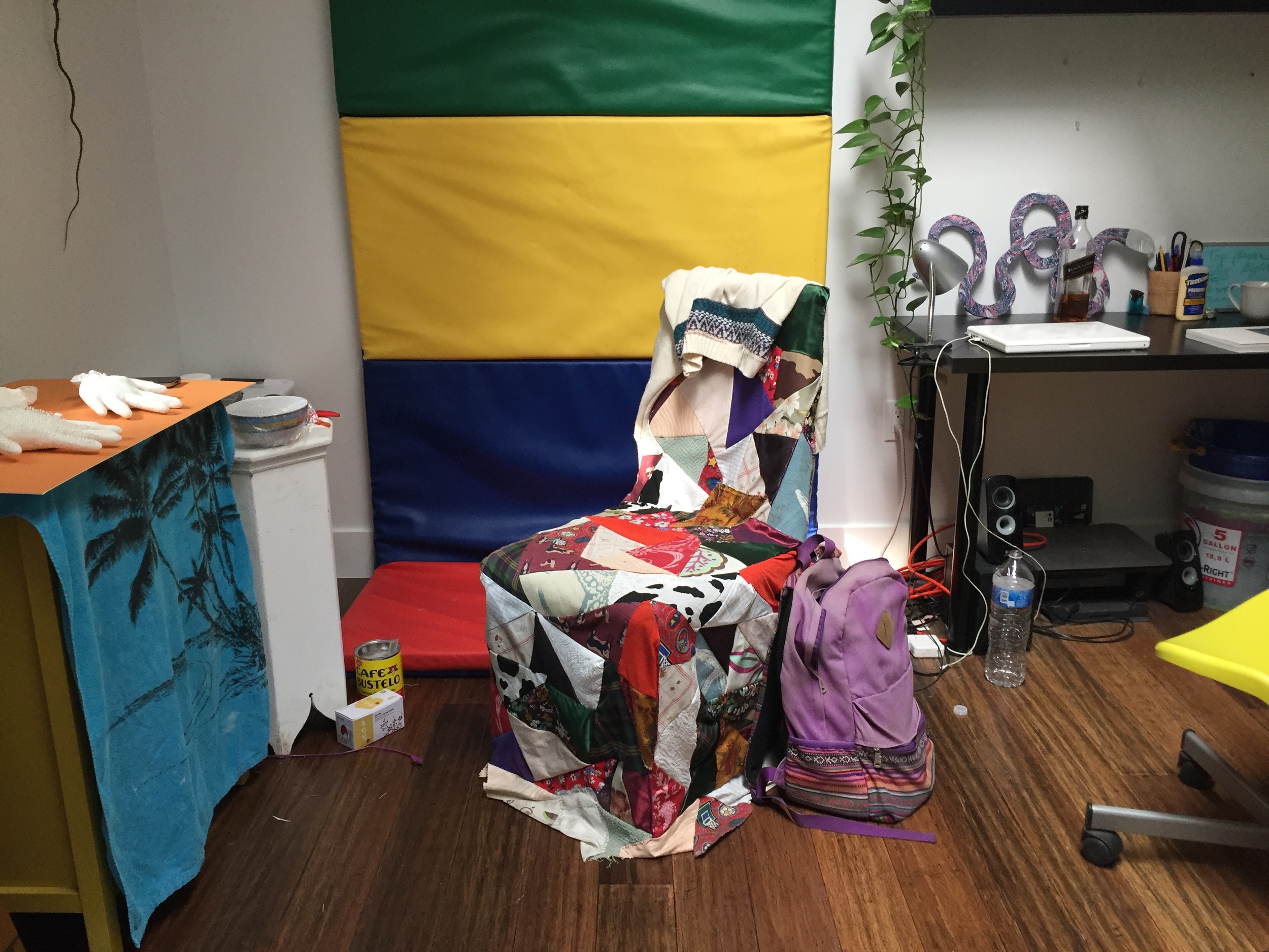 Combs’ studio at the Hella Slingshots building in Bayview. Photograph: Christopher Squier.