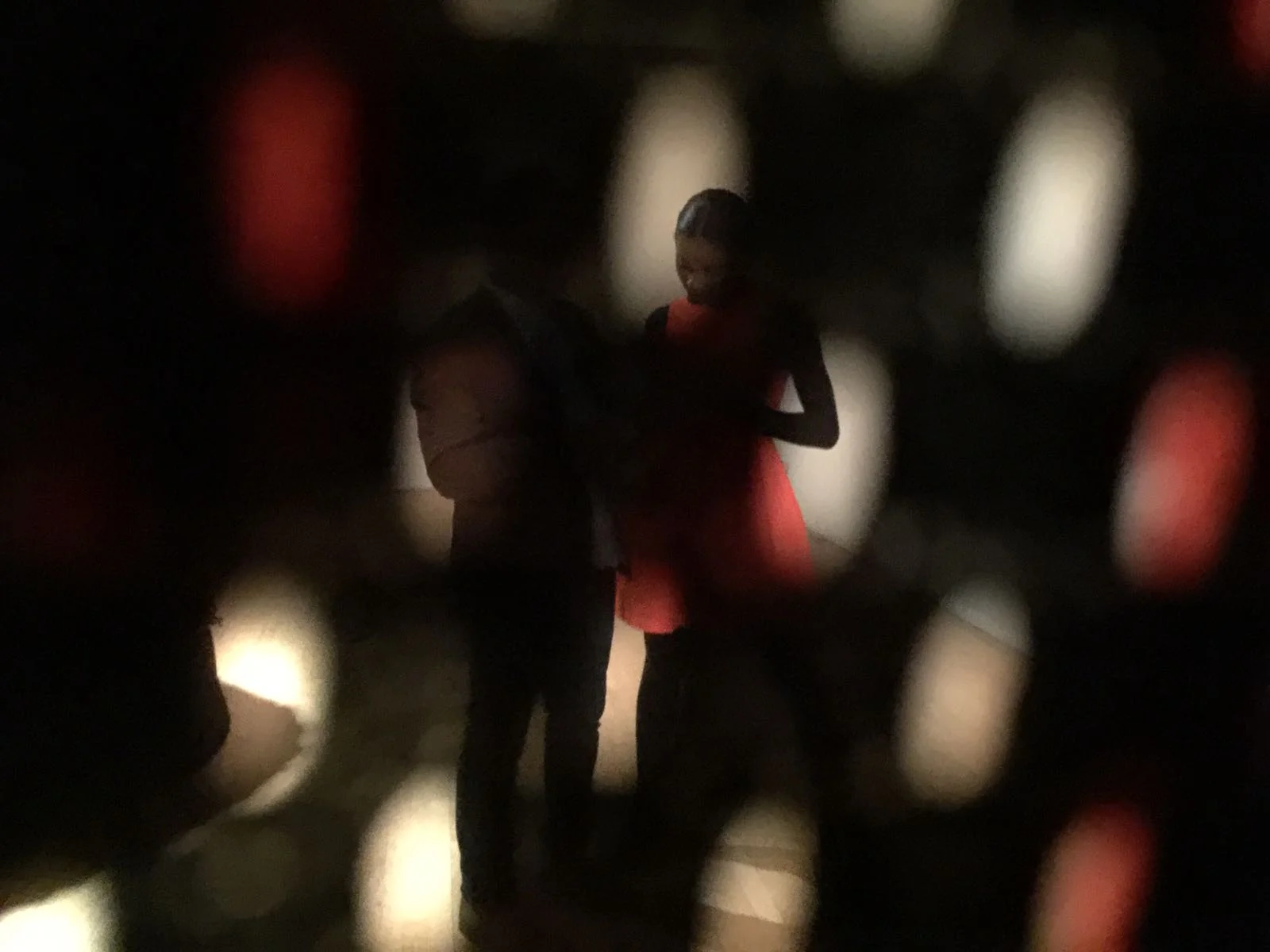 Na Chainkua Reindorf, View from inside masquerade. 2016, Ithaca, N.Y.