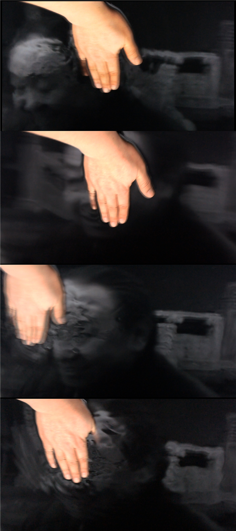 Song Dong, Touching My Father , 2002, Videotape, performance. Image accessed via Asia Art Archive.