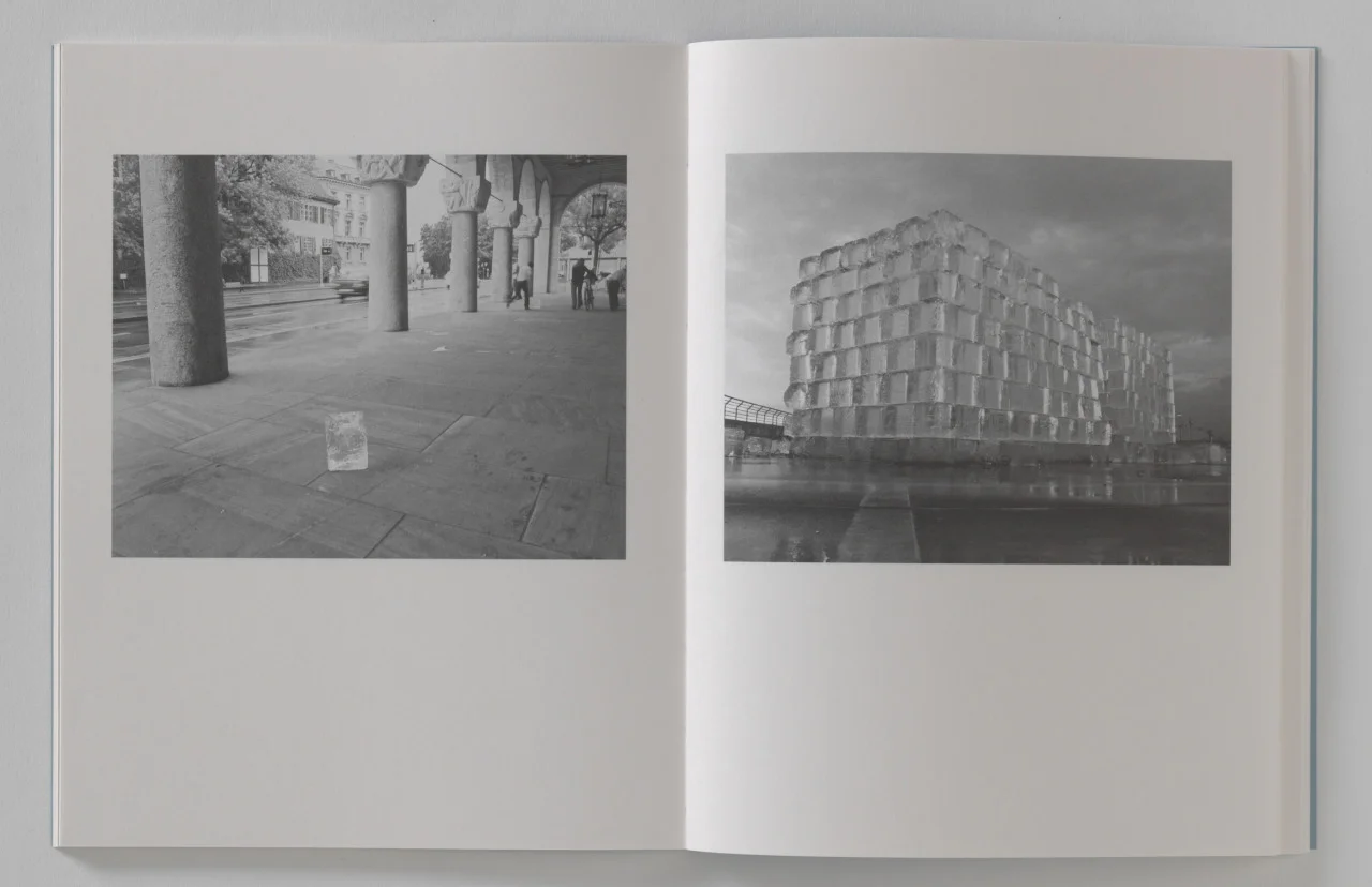 Spread from the publication Allan Kaprow: Fluids (Cologne: Walter König, 2007). Book design by P. Hermann and FLAG, Zurich.