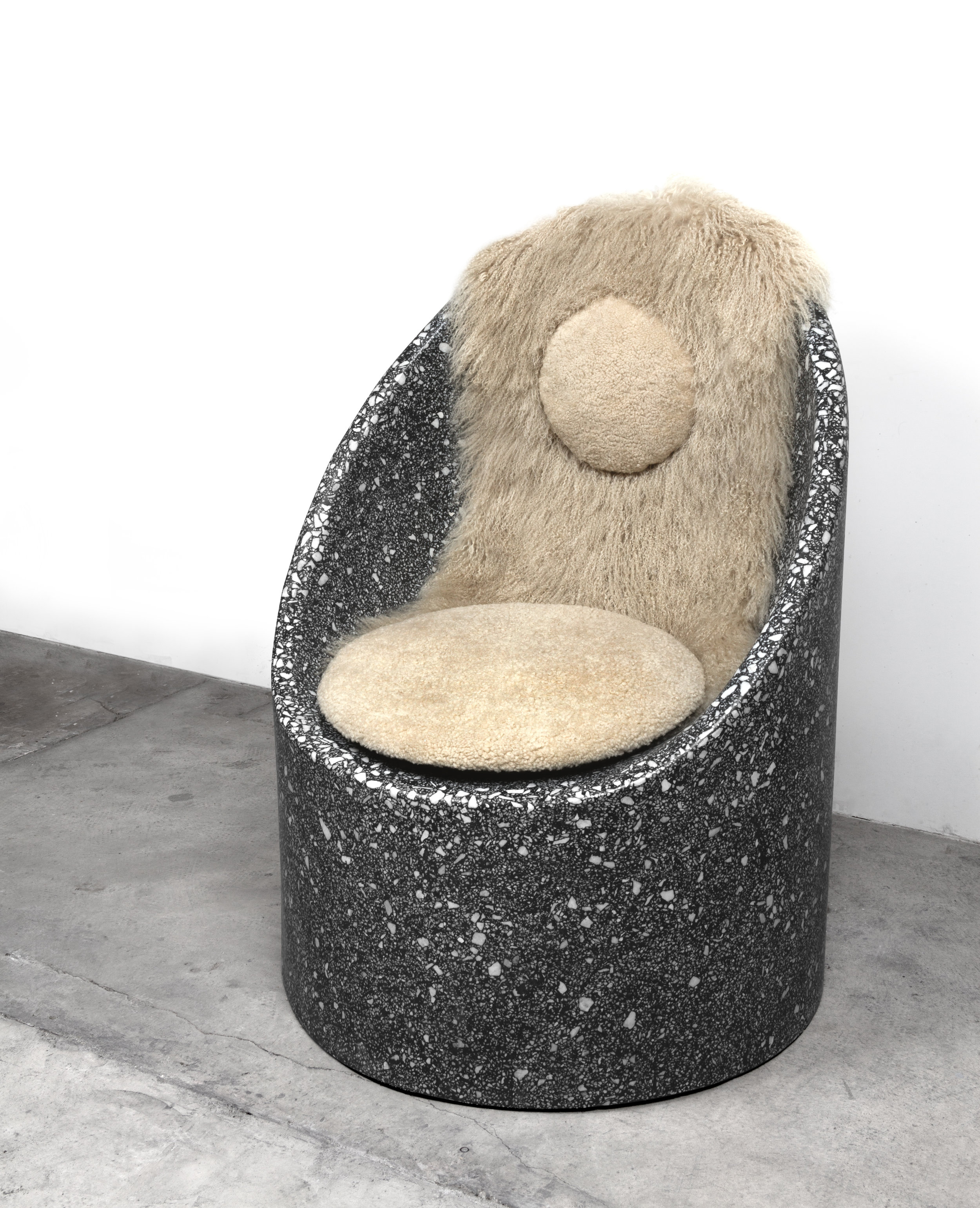 Cozy Cave Chair with Sheepskin