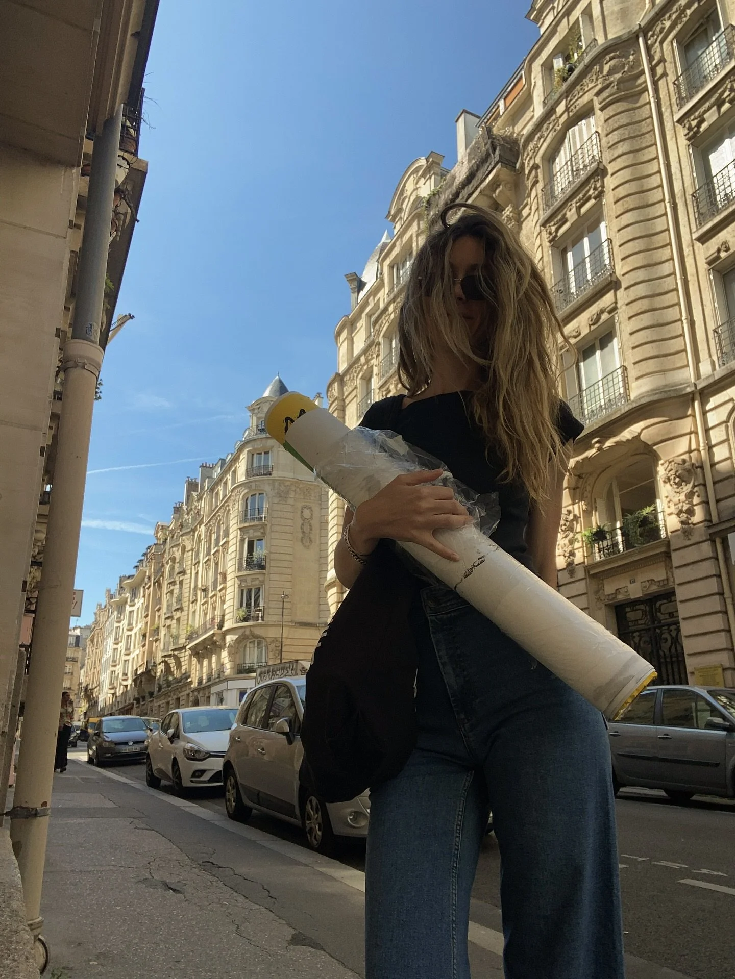 Arrived in Paris, out the gate carrying canvas everywhere all the time. I loooove it here. Part II of our residency with @ateliersbabiole starts this week, swipe for studio views. 
We&rsquo;re cruising until our Open Studio this Sunday (Aug 24) from 