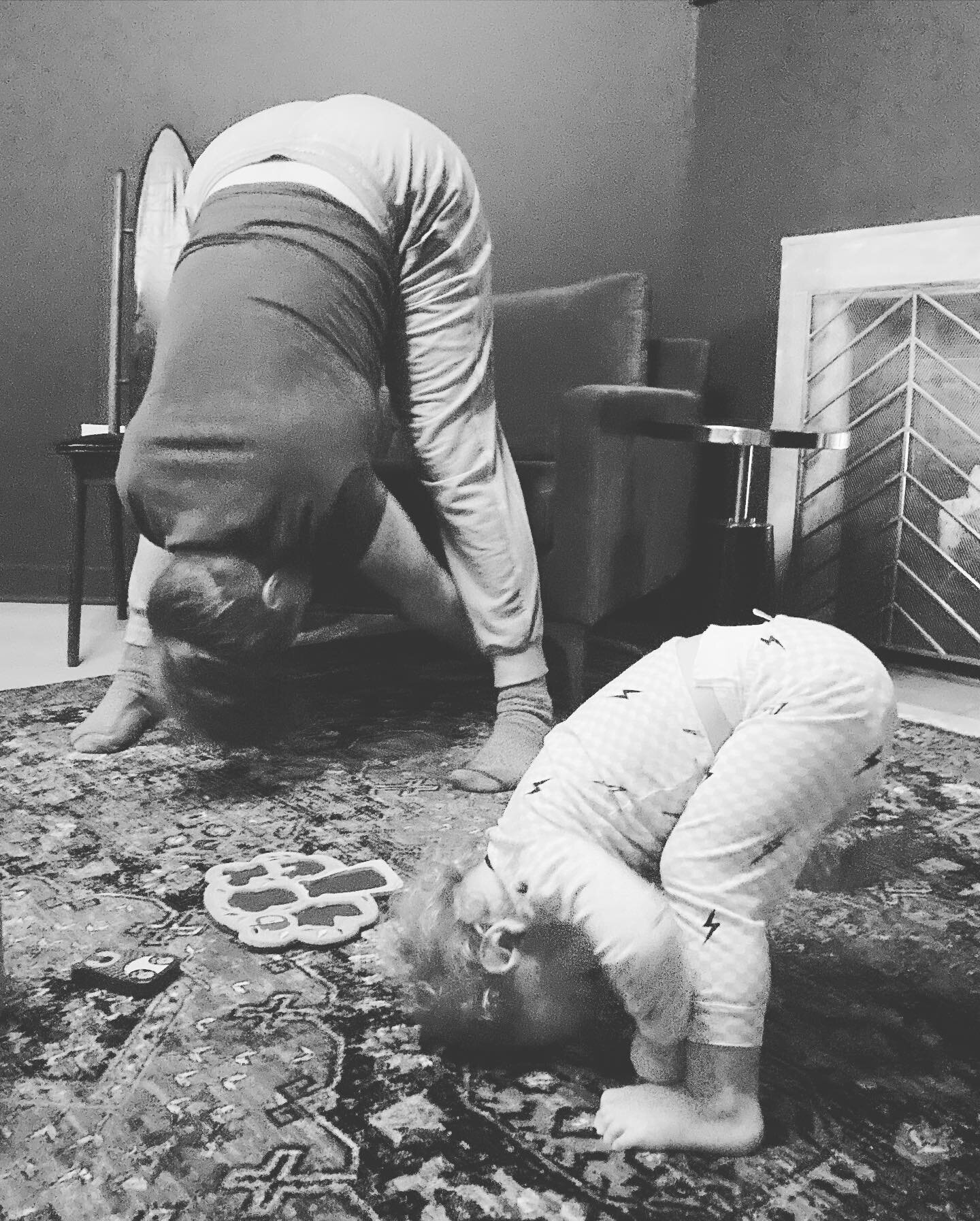 Yoga is not always a closed door on a mat by yourself. 

Yoga by the fire with my little. 🙏🏻💛✨

#yogalife #yogateacher #babyyoga