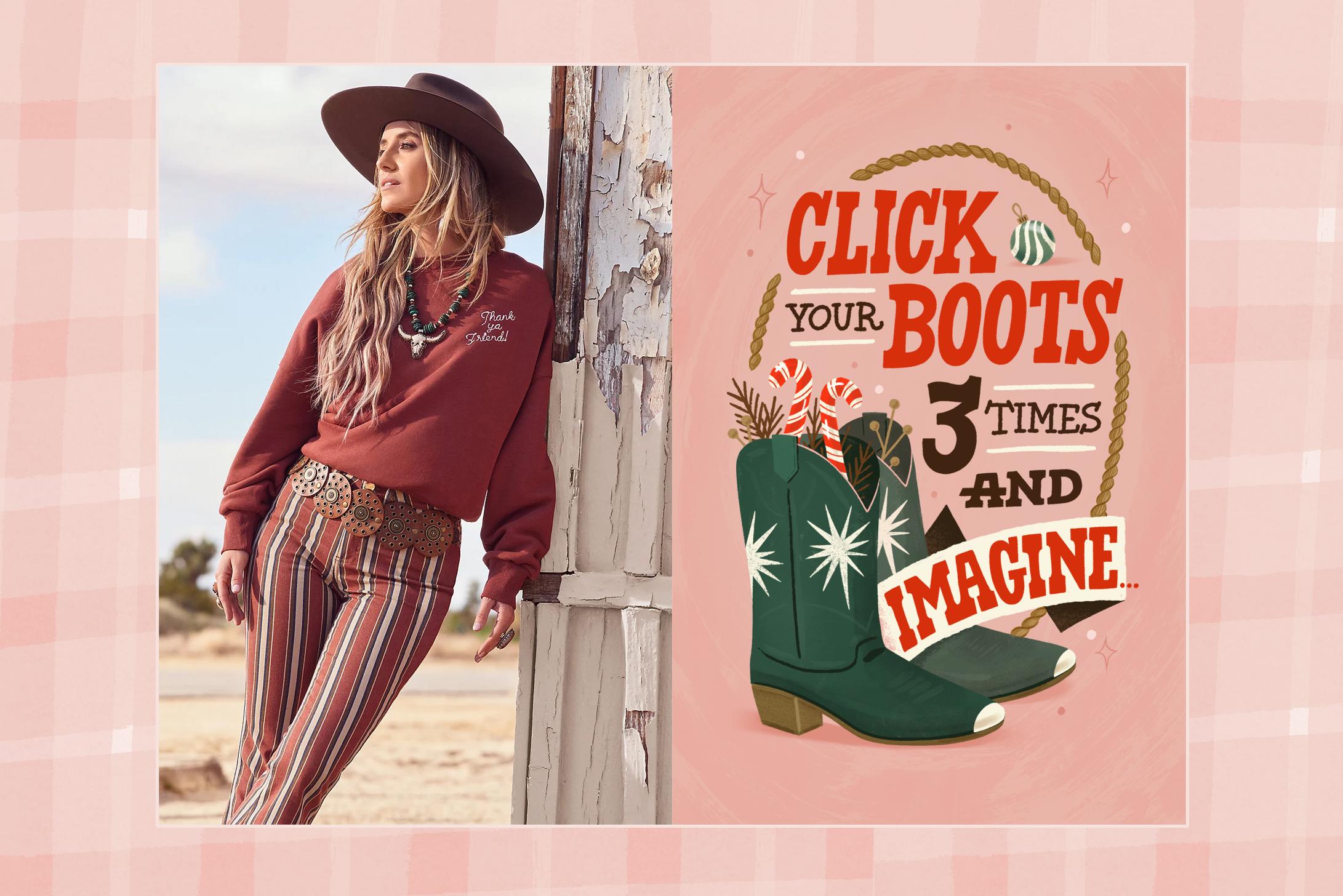 DanielleDavis_AmericanGreetings_CelebritySmashUp_LaineyWilson_Christmas_ClickYourBoots.png
