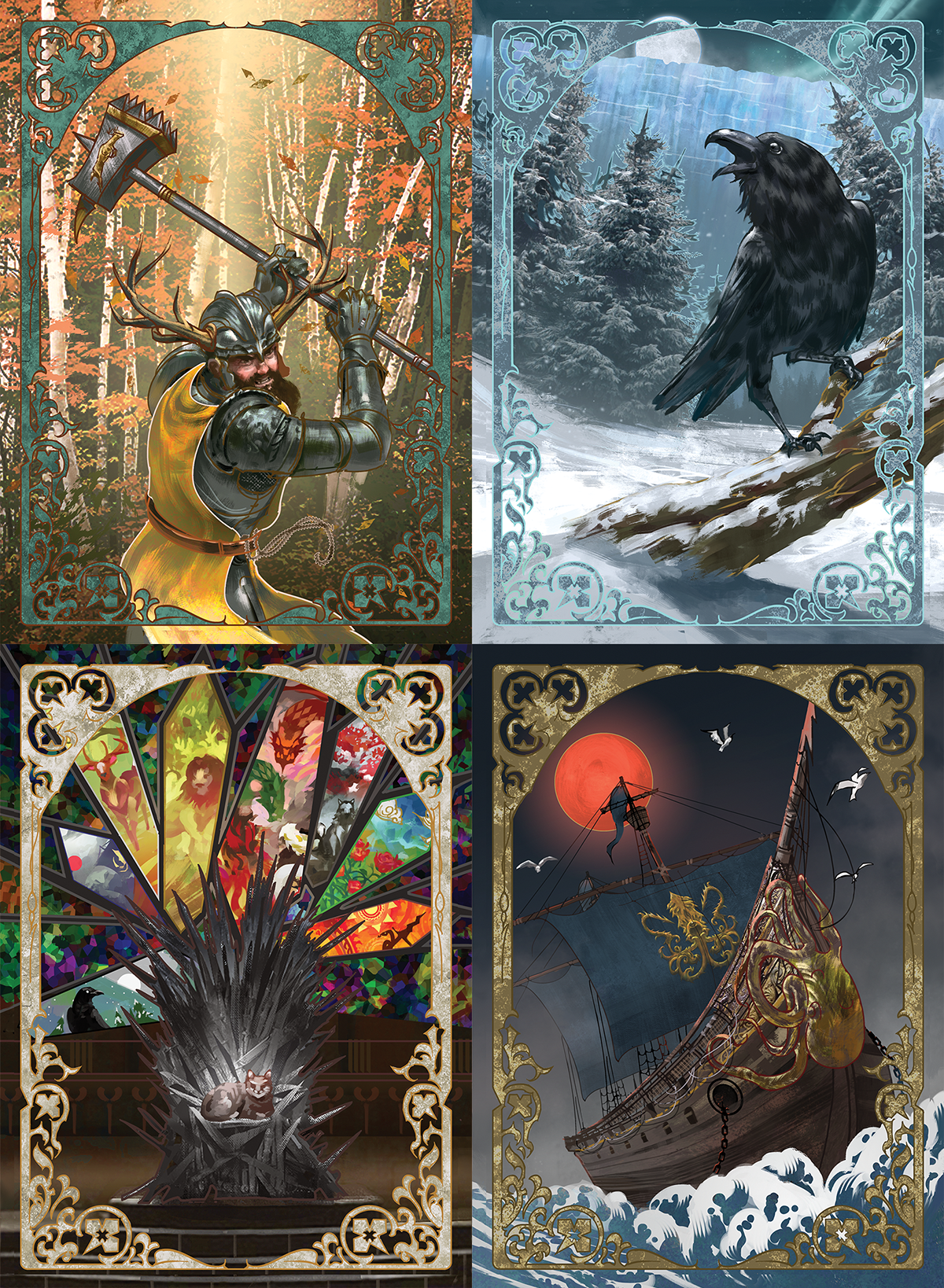 Stylised Custom Game of Thrones LCG Card Backs