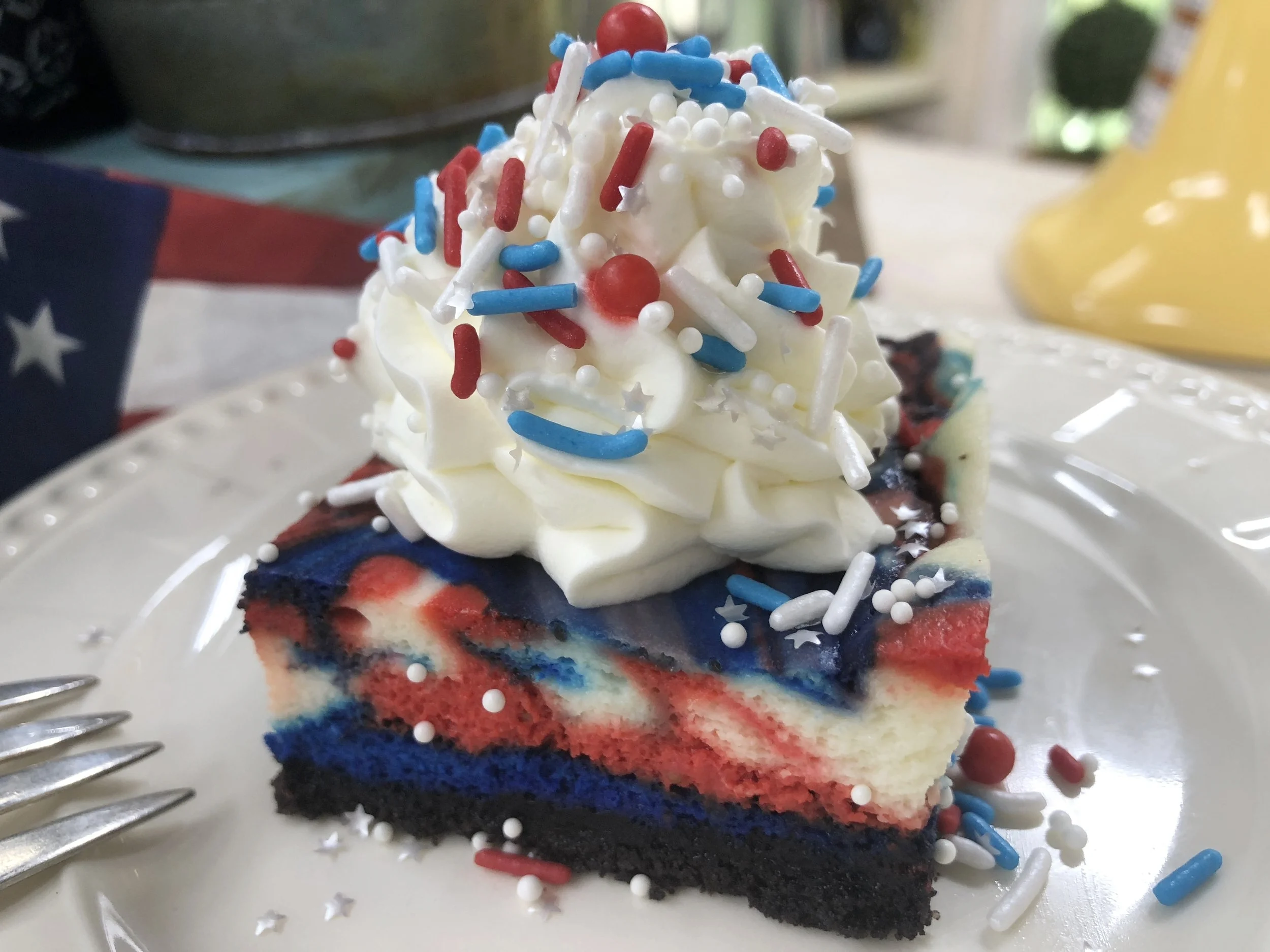 Patriotic Oreo Cheesecake Bars