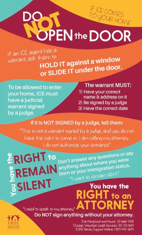 Know Your Rights Door Sign English