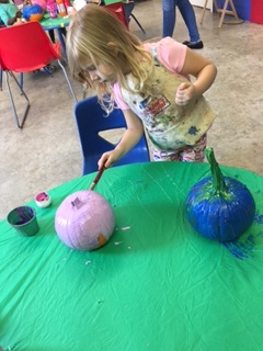 painting our pumpkins
