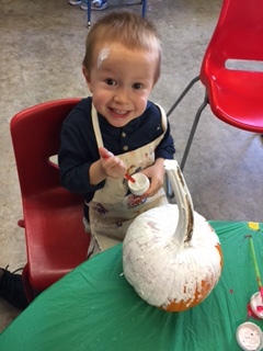 painting our pumpkins