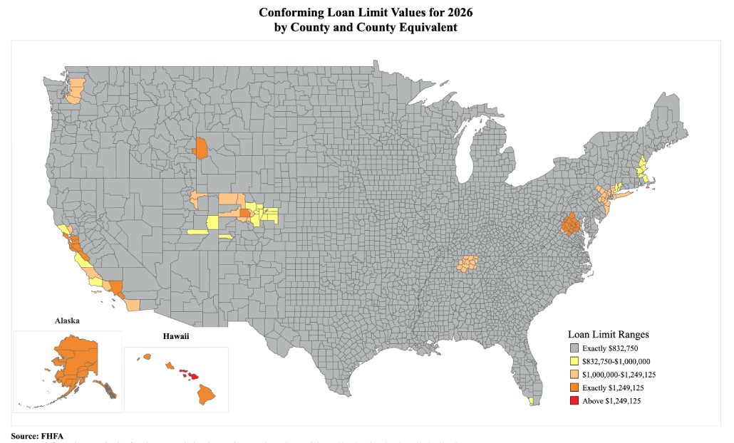 2026 Conforming Loan Limits Map & High Balance Counties Map with NationwideHomeLoansGroup.com