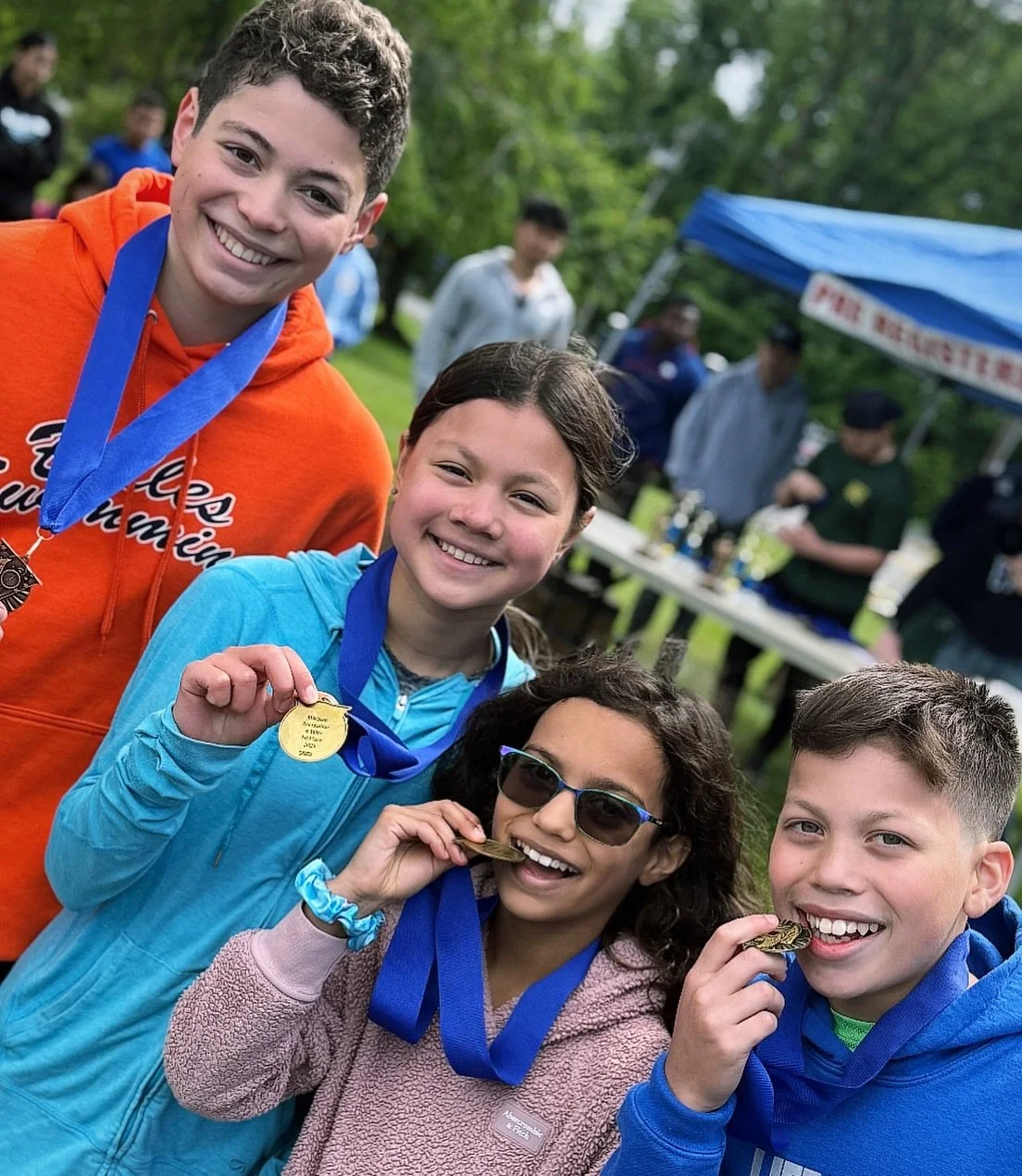 The annual Millburn 4 miler: medals all around for the kids