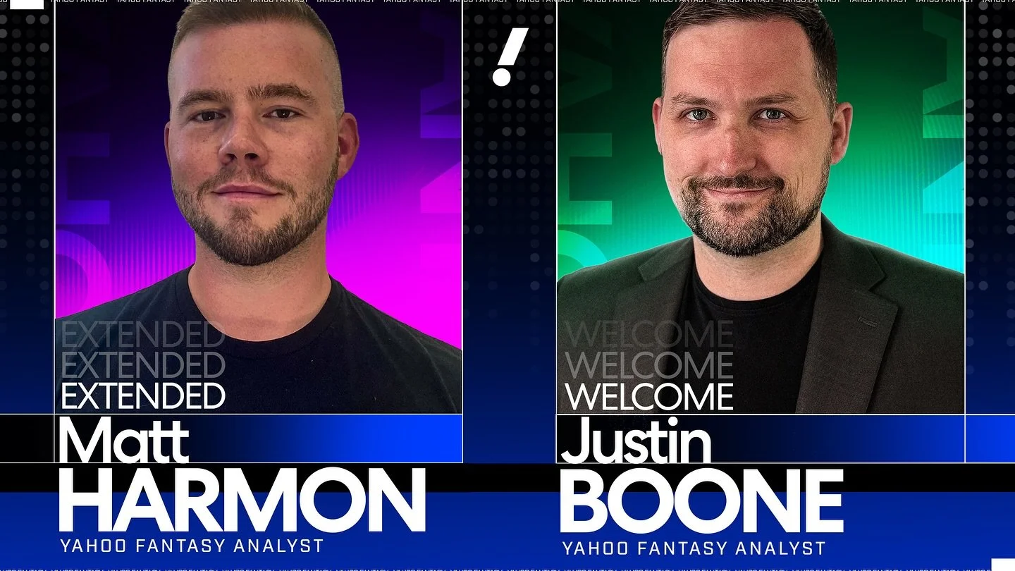 @yahoosports have big plans for Fantasy this summer... and it starts with the addition of @justinbooneff, who will be a key piece of our fantasy coverage and analysis across all platforms, and the extension of @mattharmon_byb, who will continue to ho