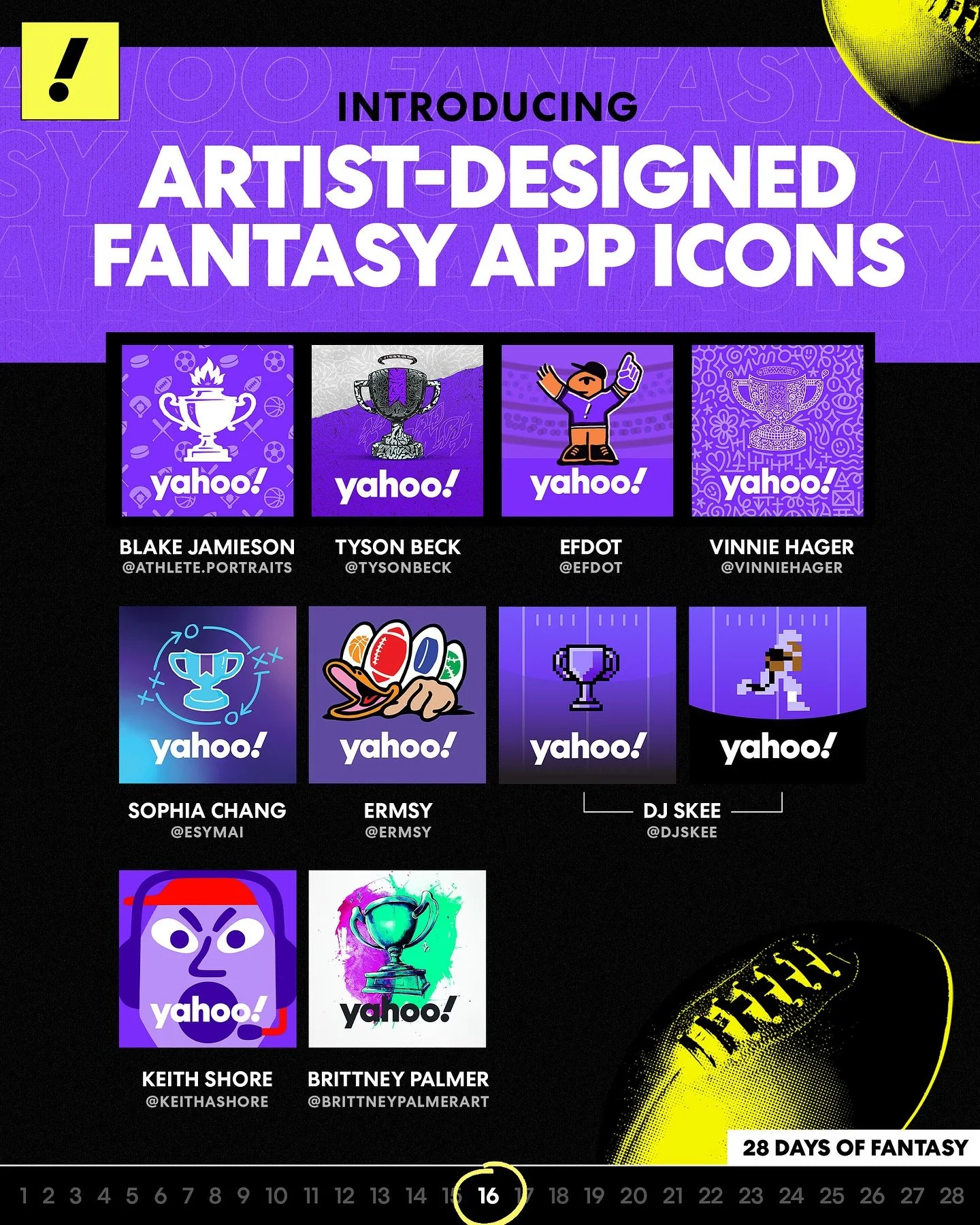 Last year we introduced artist-designed fantasy team icon packs and they were used by millions of players.... This year, we are taking it a step further: artist-designed Fantasy App icons - allowing players to customize their @yahoofantasy app icon w