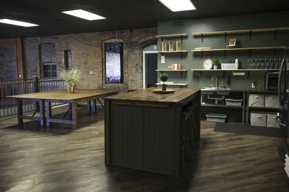 Open floor for dances and receptions at Brick & Main