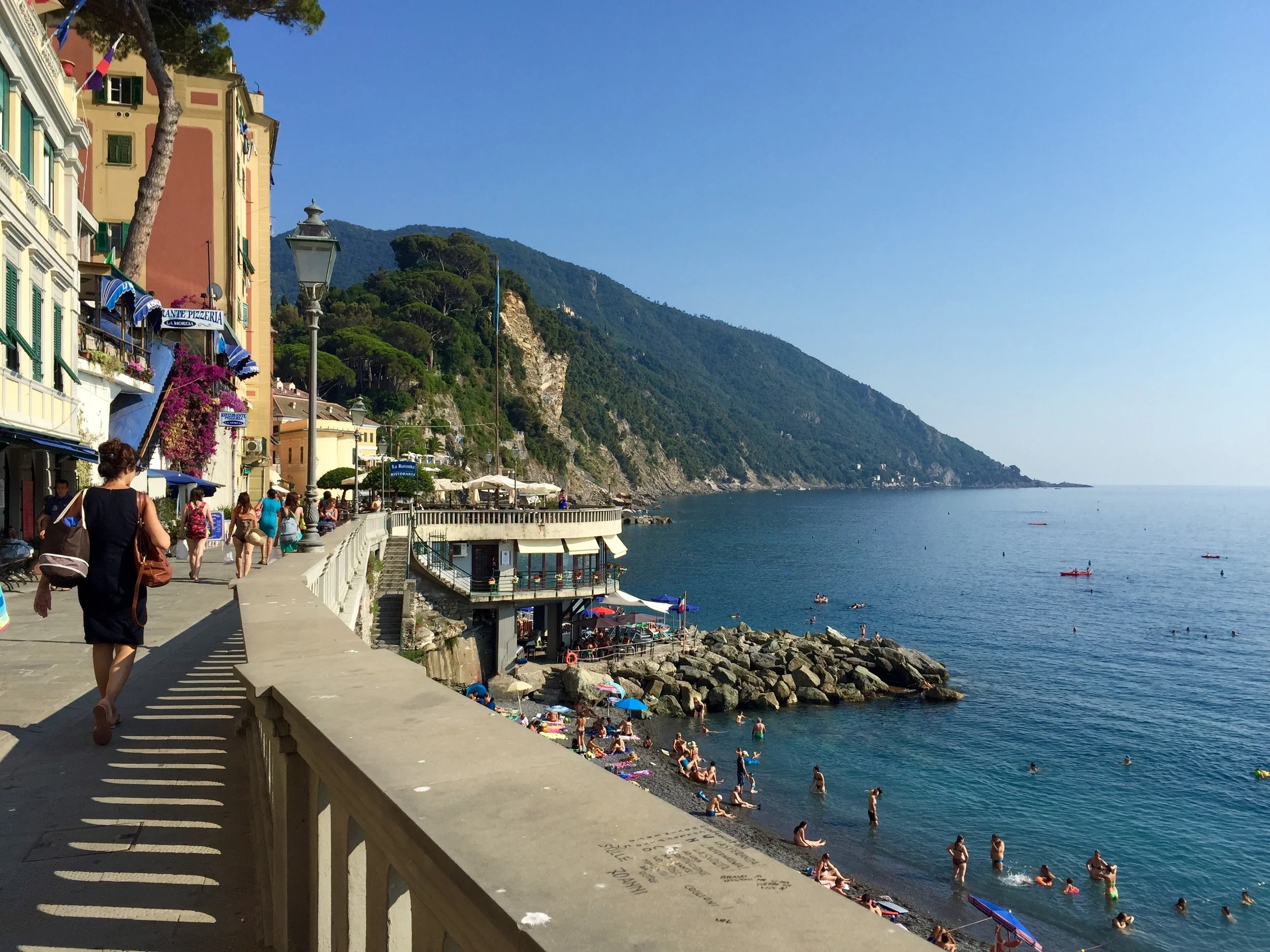 This is the town of Camogli. You cannot see San Fruttuoso in this picture because it is hidden behind the mountain, talk about exclusive .