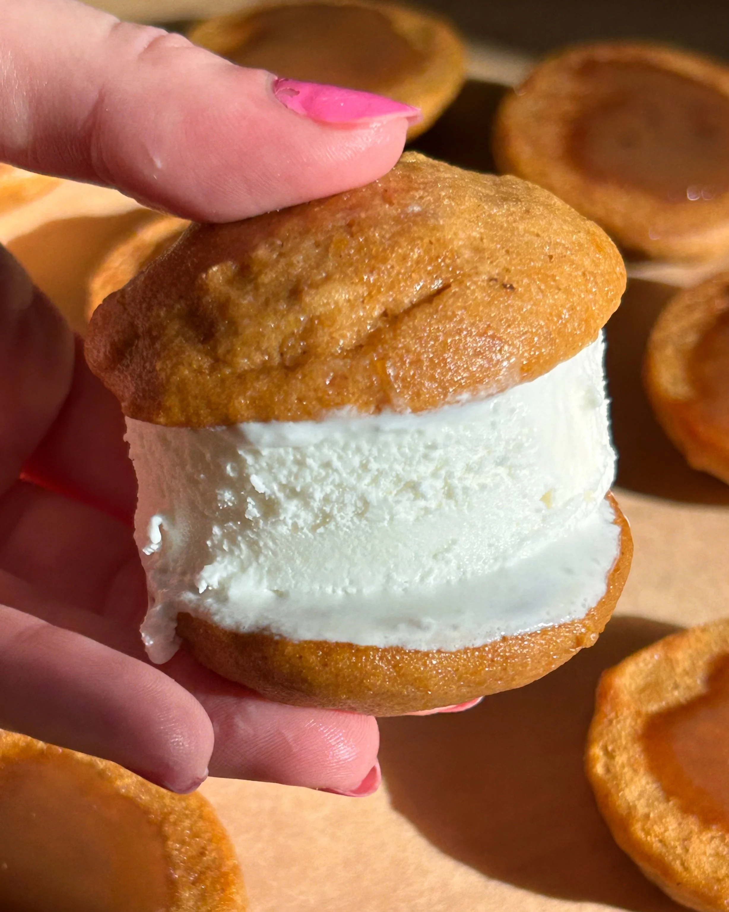 Pumpkin Whoopie Pie Ice Cream Sandwiches