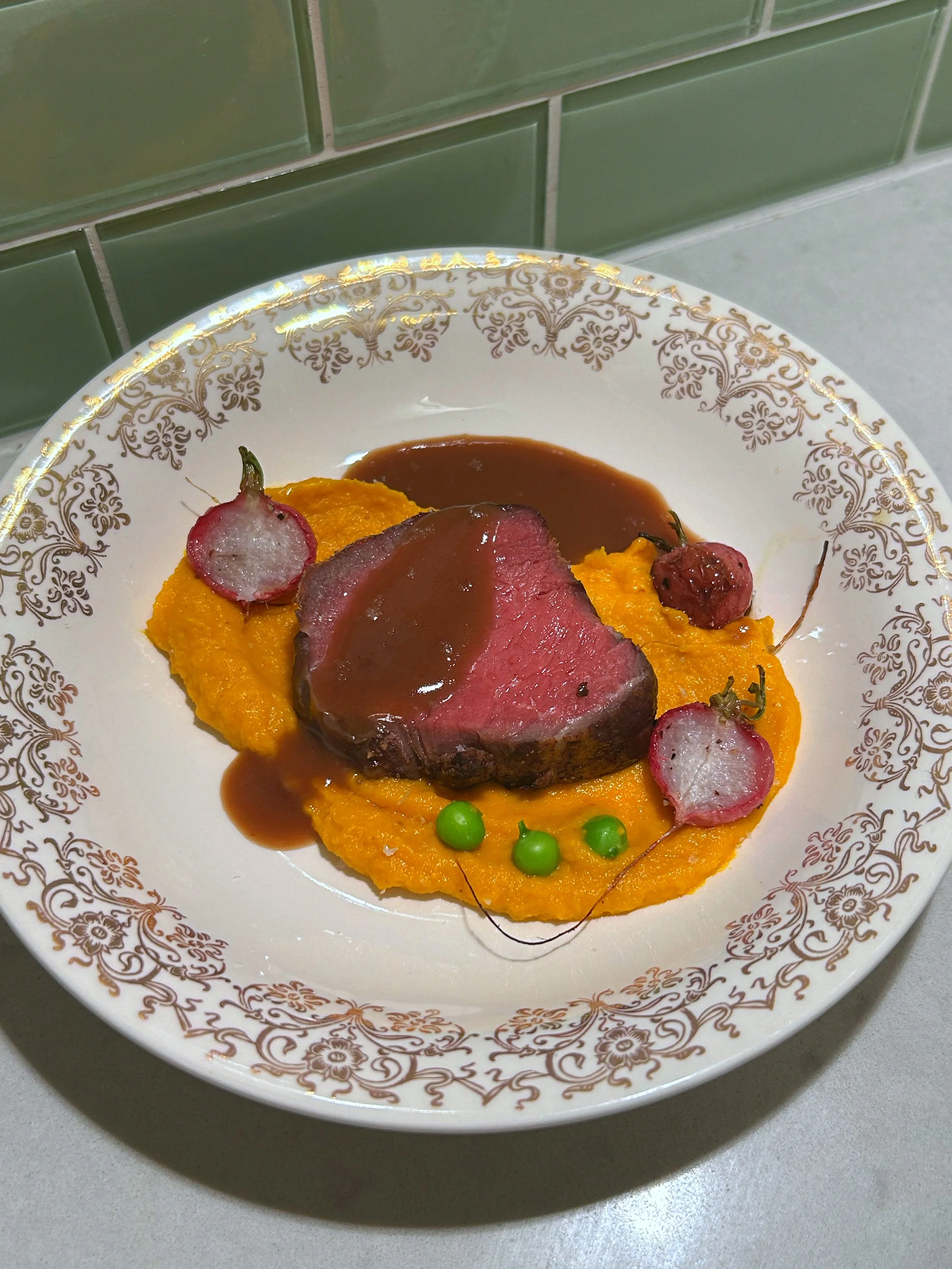 Filet Mignon (Chateaubriand) with Cumin Carrot Puree