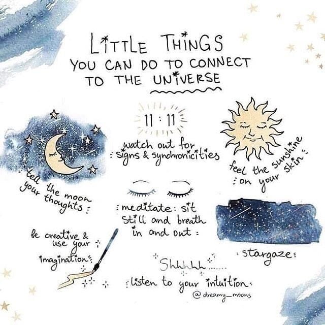 A beautiful little reminder...✨💫💖💫✨ reposted from @chakra

How do you most commonly connect with the universe &amp;/or what is the sign you see the most that let's you know the universe has got your back?

Some crazy connections and signs for me d