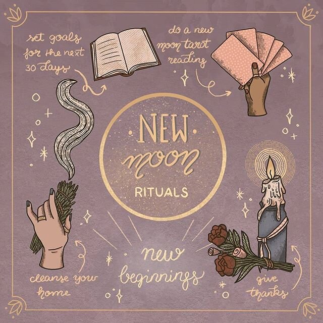 Image by @johannapolle "A new moon marks a new beginning, not only for the moon cycle, but also for our lives. It radiates the perfect energy for new projects and goal-setting. With the next new moon coming up, here are some ideas for little rit
