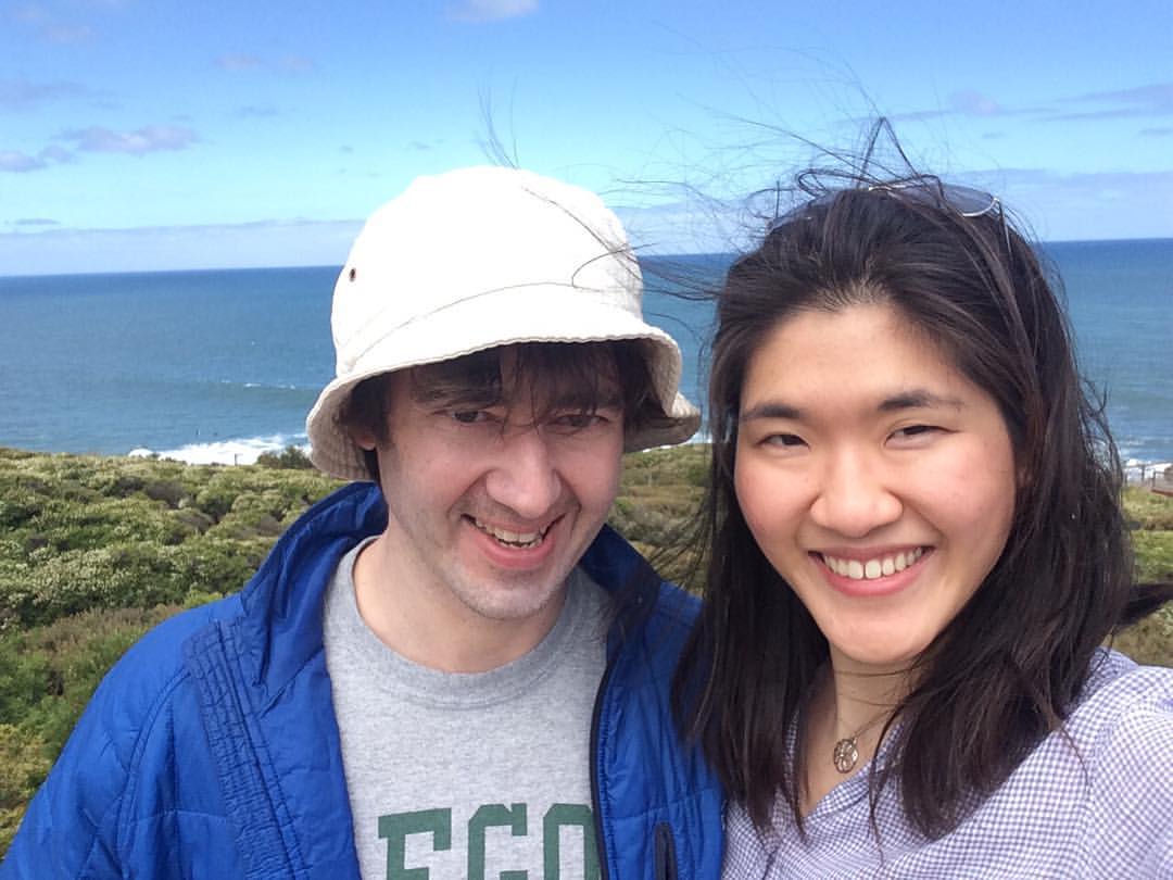 Clancy and his wife Angel on Great Ocean Road in Melbourne