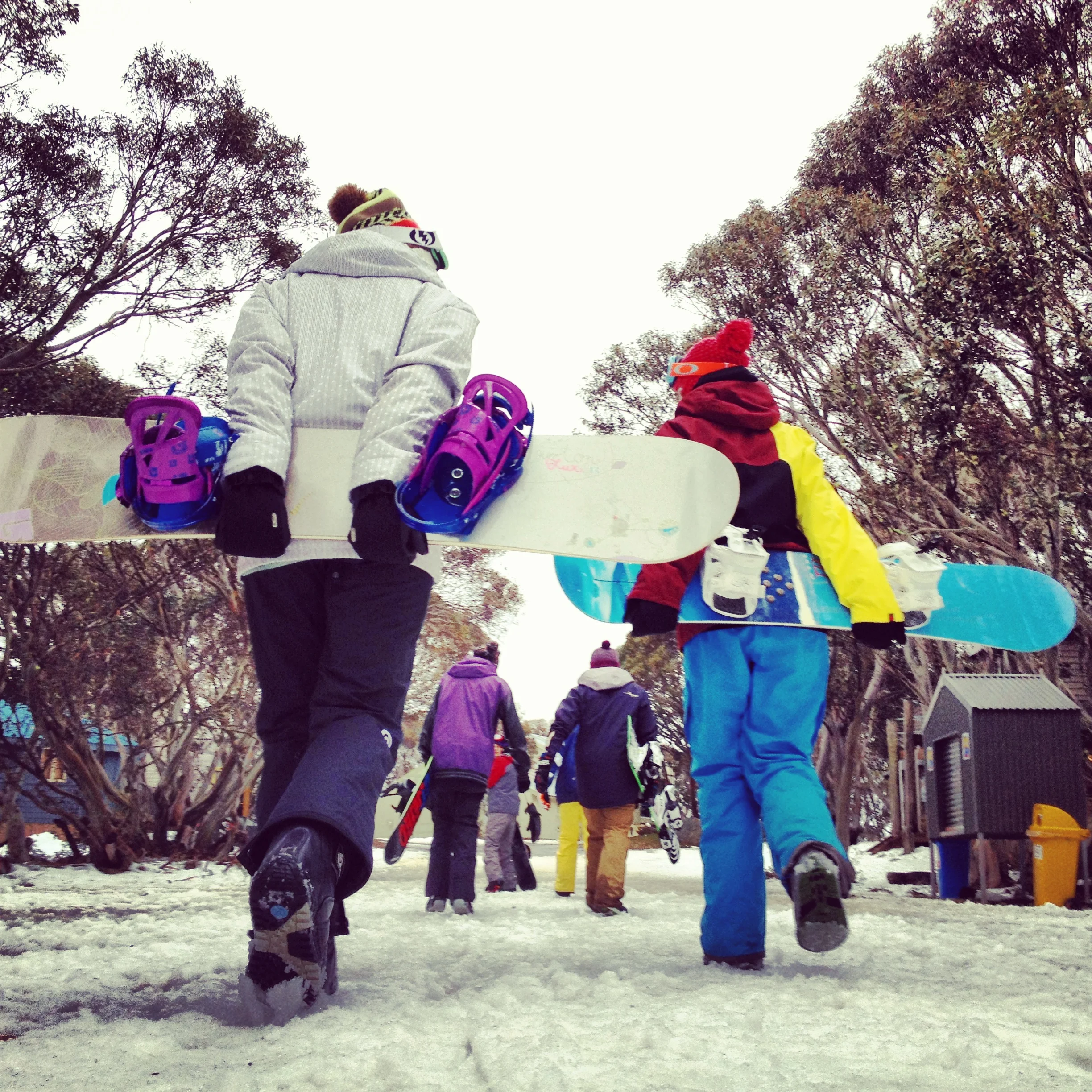Snowboarders at Mount Hotham, Victoria