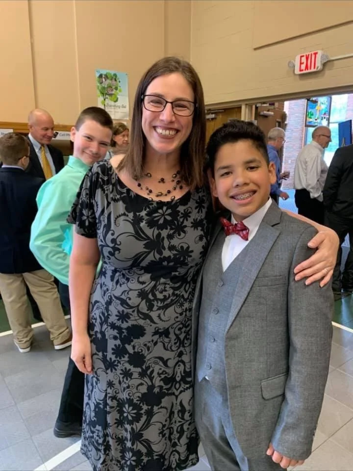 Sarah celebrates with one of Dutilh’s recently confirmed students.