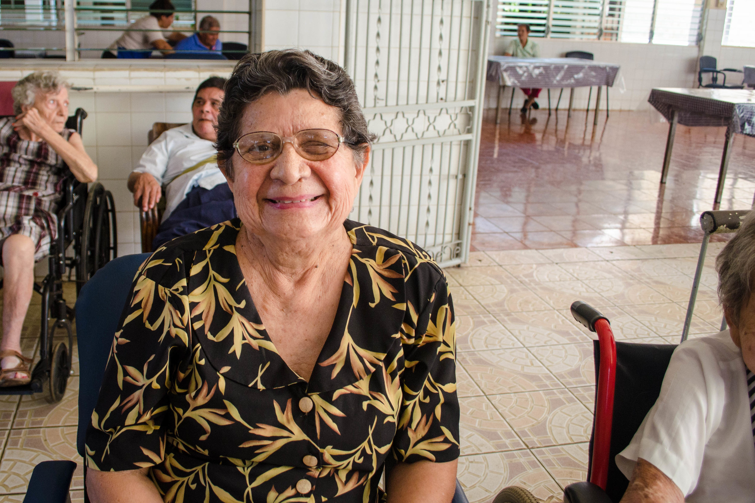 Gioconda Mayorga in San Vicente de Paúl Senior Home in León