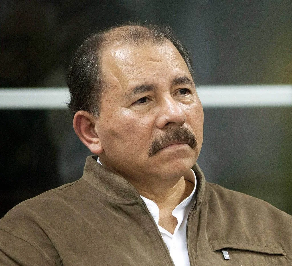 Daniel Ortega in Managua in 2013. Photo by Fernanda LeMarie, Cancillería de Ecuador, via Wikimedia Commons