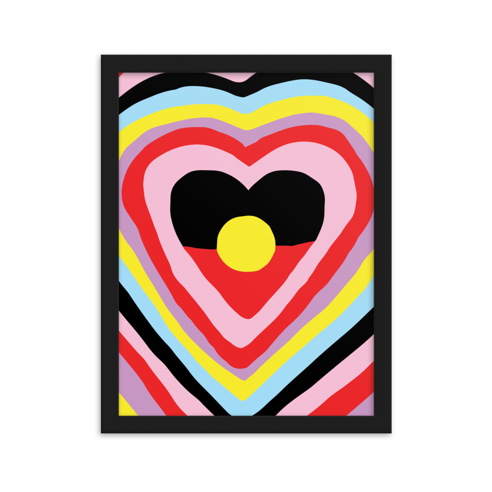 Blak Heart Framed Digital Art Print — NUNGALA CREATIVE