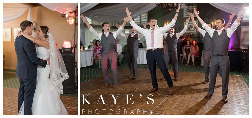 bride and groom dancing at their wedding reception in flint Michigan