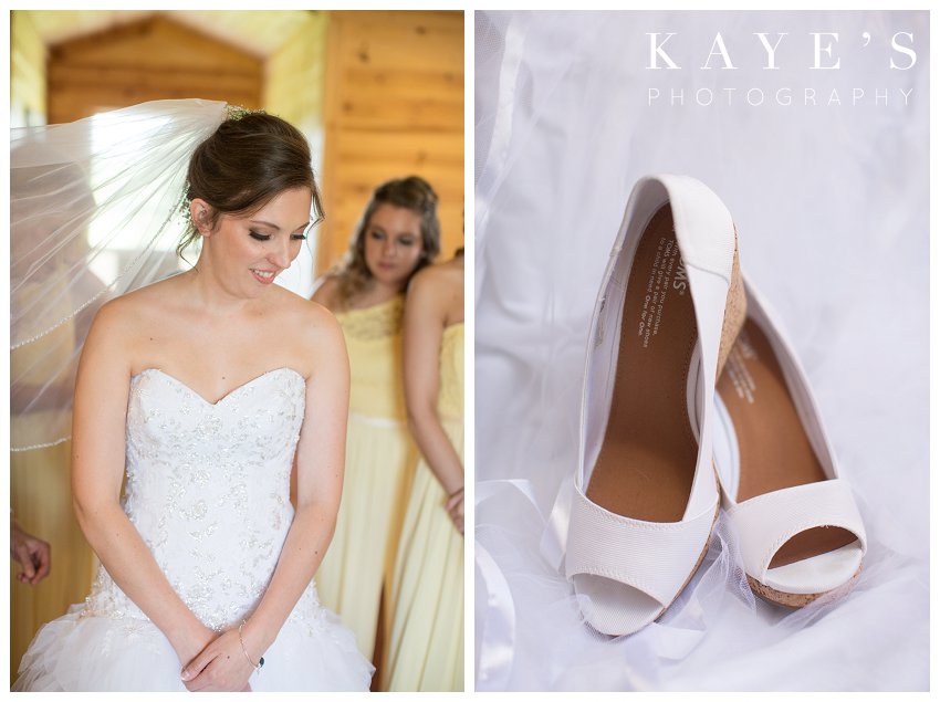 bride getting ready at the lazy j ranch in milford michigan