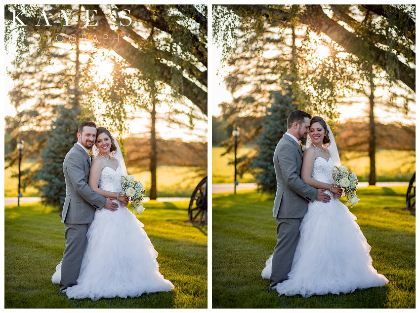 bride and groom portraits on wedding day in milford michigan