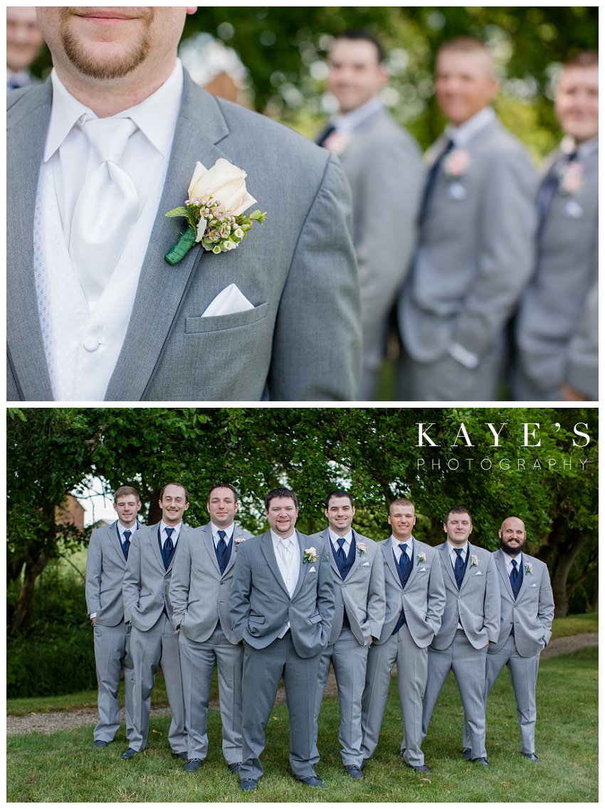 groom portraits outside during wedding portraits in ann arbor michigan at misty farms