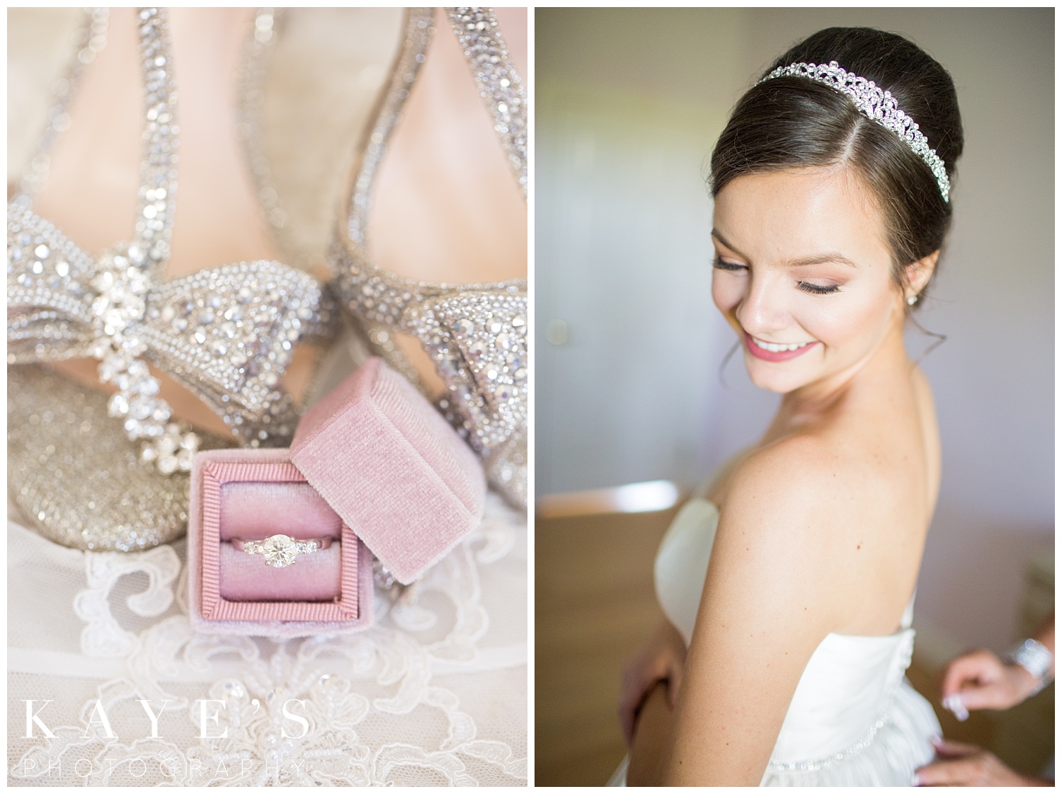 vintage ring box with engagement ring before wedding day at palazzo grand