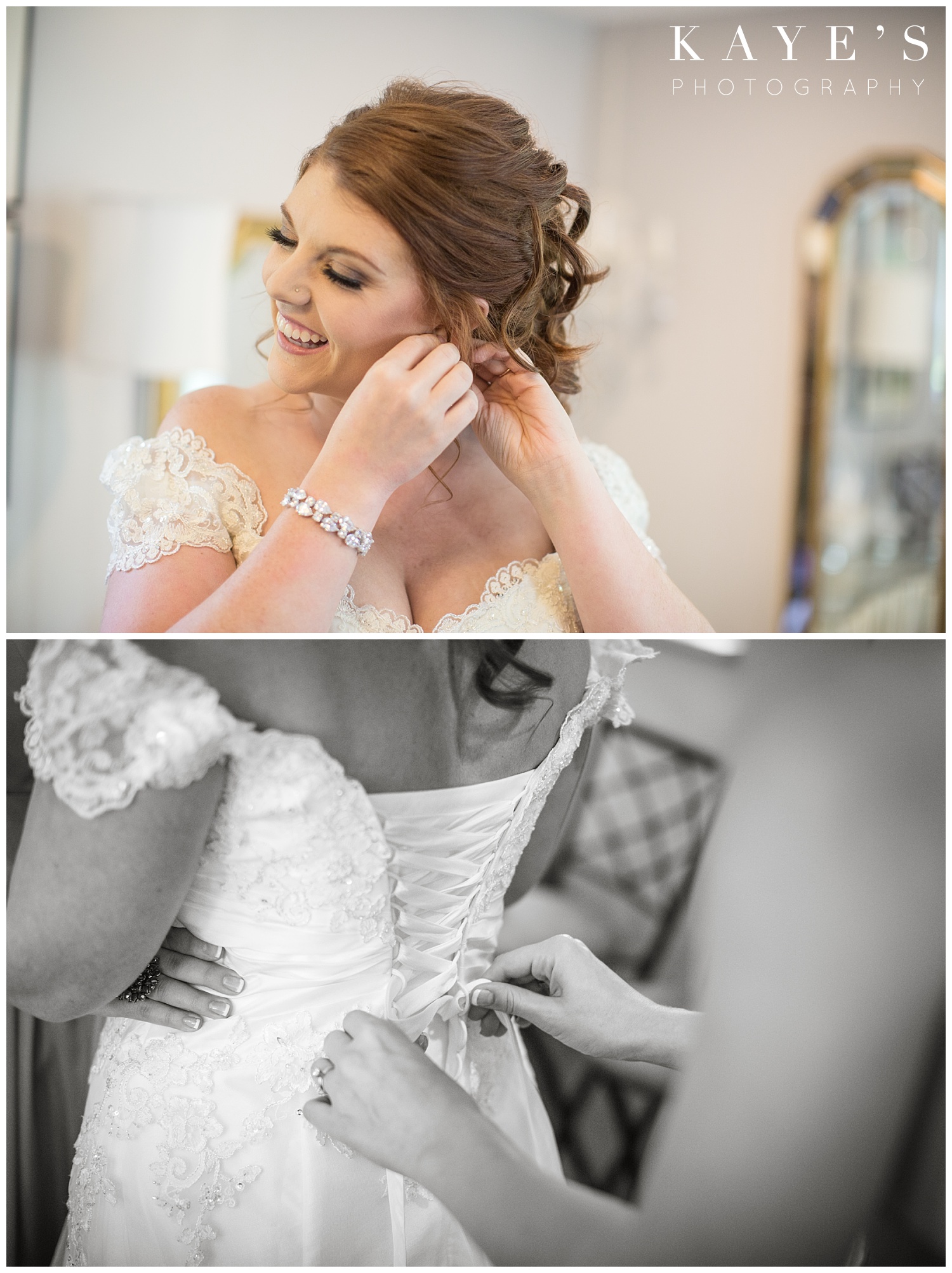 bride getting ready with detroit michigan wedding photographer
