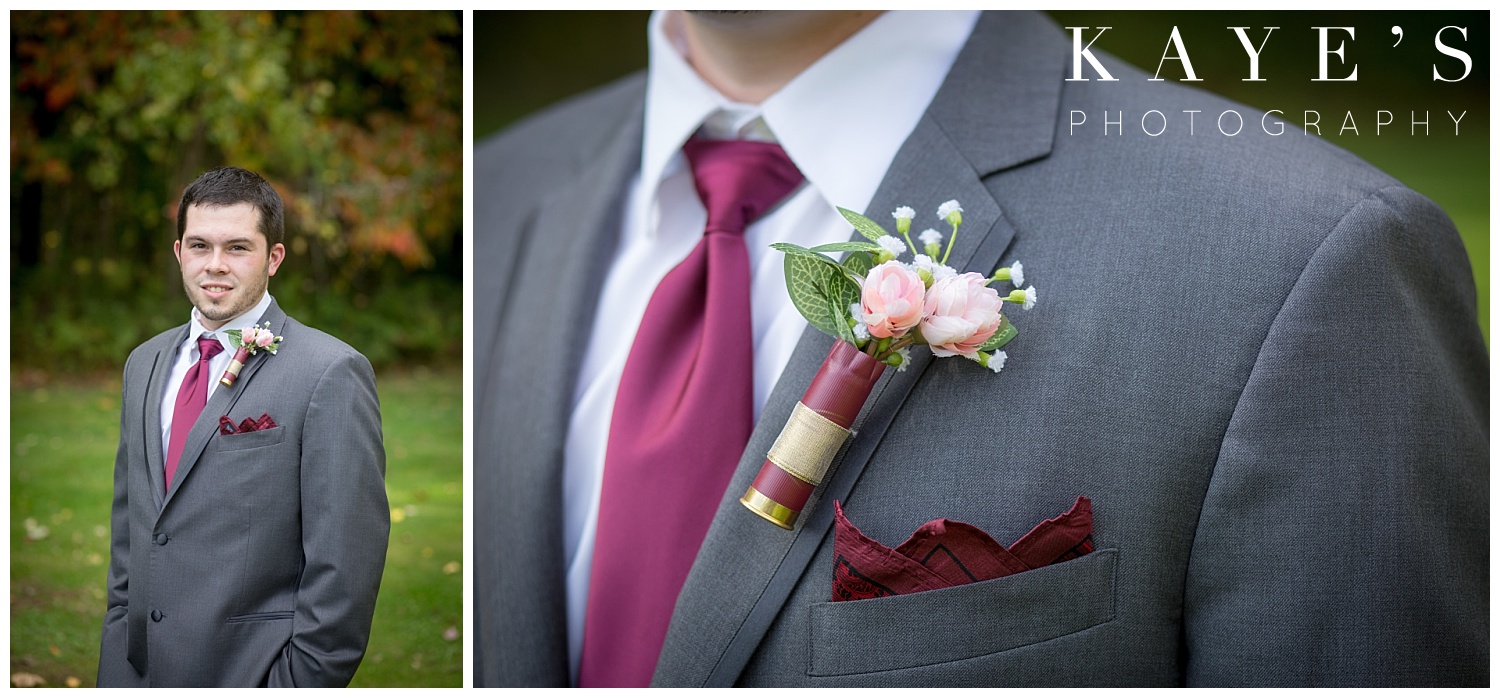 grey and burgundy color palette for a michigan fall wedding with kaye's photography