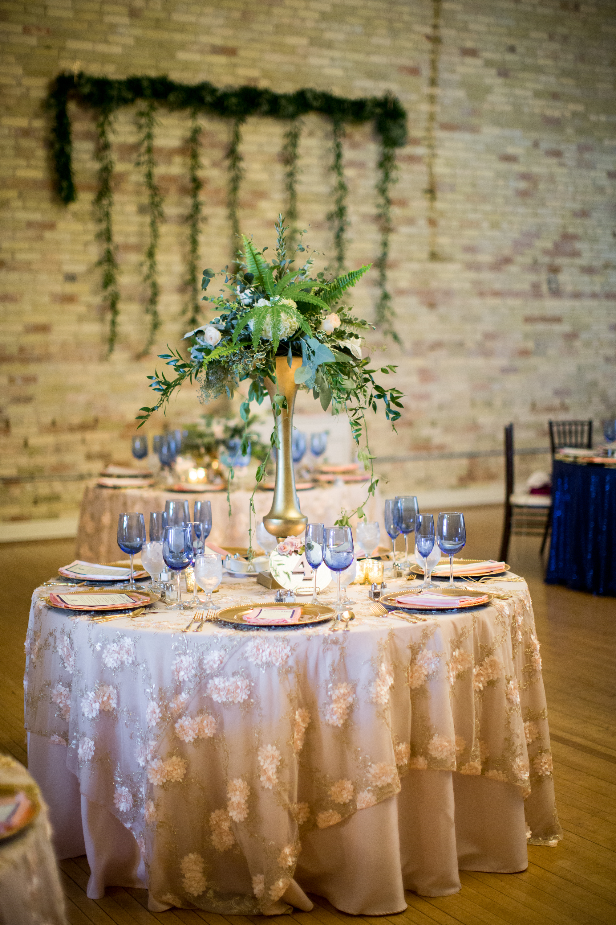 tablescape during wedding day at century club ballroom
