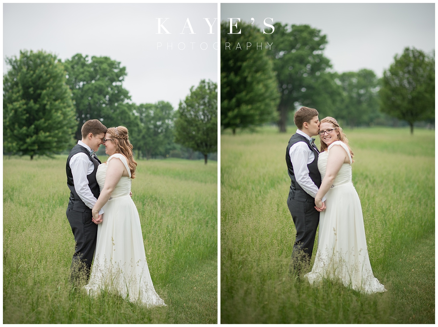 two brides at same sex wedding in linden michigan by kayes photography
