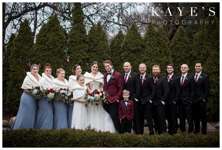 bridal party picture by kayes photography at crystal gardens