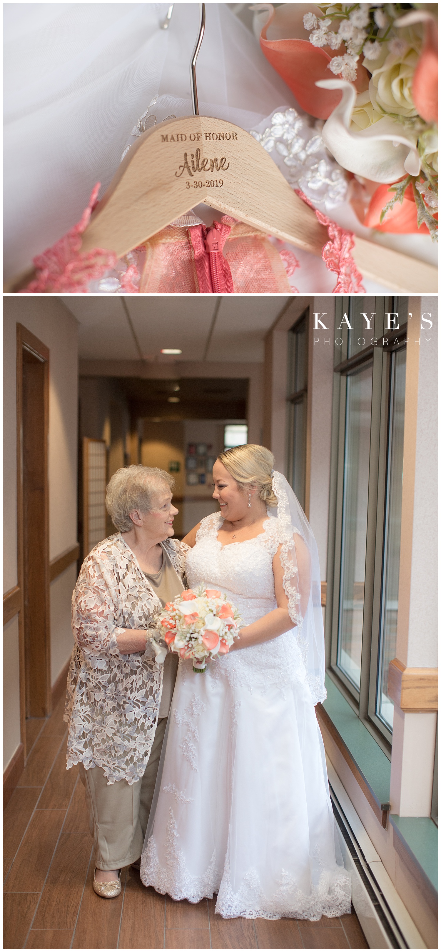 bride with grandmother before ceremony at lapeer country club by kaye's photography