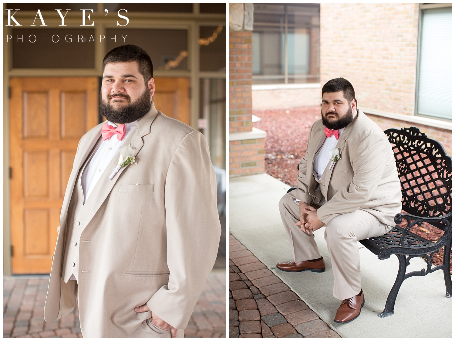 groom portraits at lapeer country club by kaye's photography