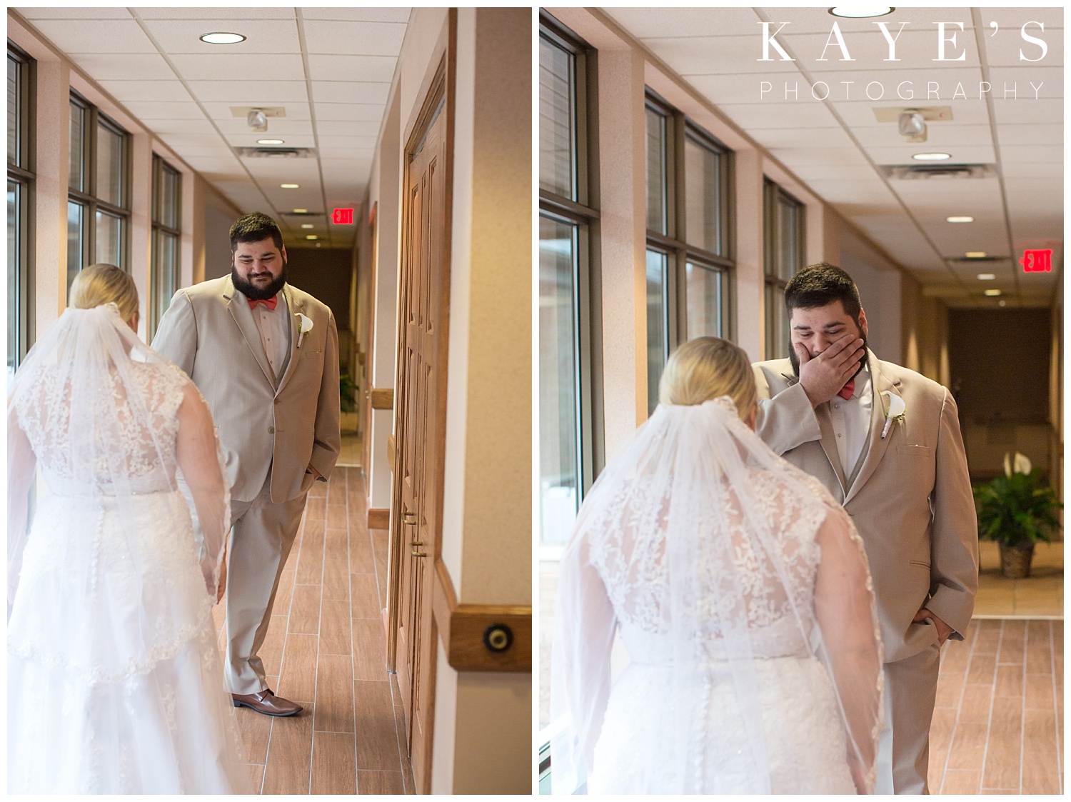 first look with bride and groom at lapeer country club by kaye's photography