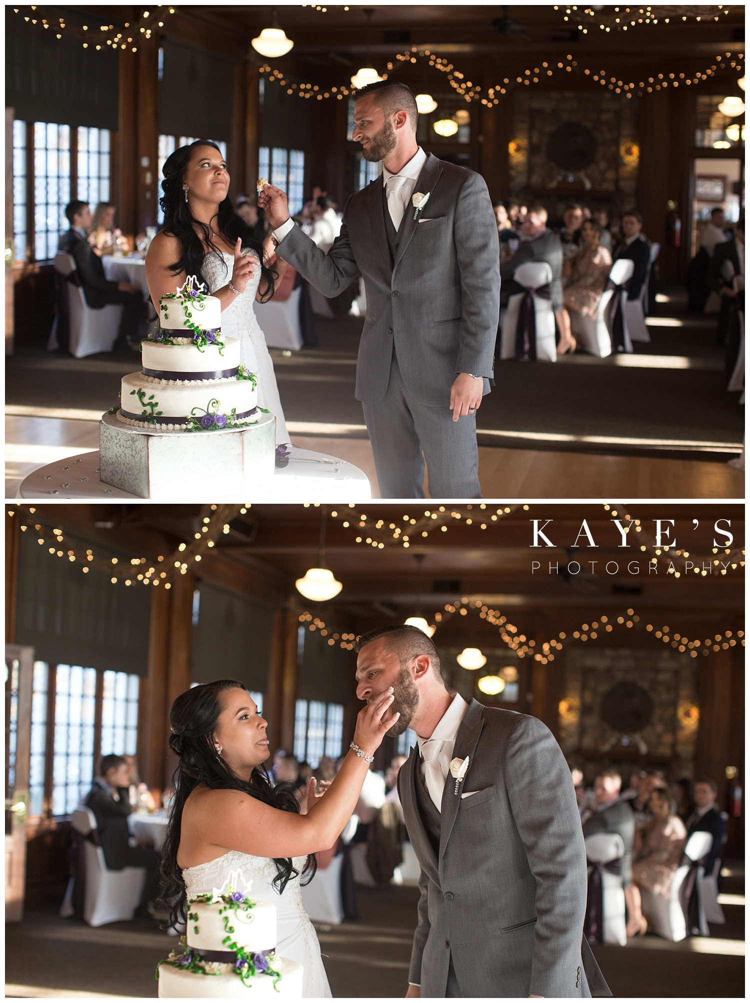 cut cutting by bride and groom at waldenwoods resort in howell michigan