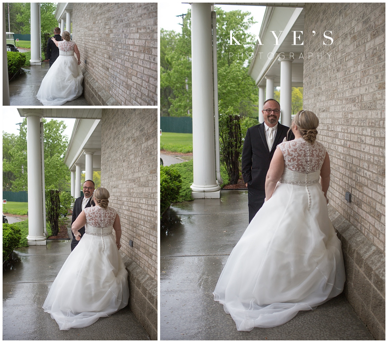 first look photos at flushing valley golf course wedding